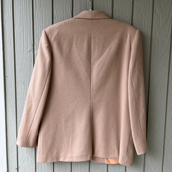 Savannah Union Made Blazer Tan 100% Wool Vintage 80s Minimalist, M/L, USA - Picture 3 of 7